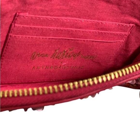 Anthropologie x Anna Harlow Russo Embroidered Monogram Initial Clutch Red - Picture 3 of 3